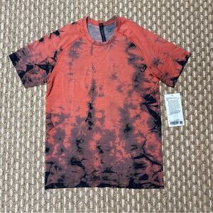 Lululemon Metal Vent Tech T Shirt 2.0 Mens Sz Small Orange Grey Live In Practice
